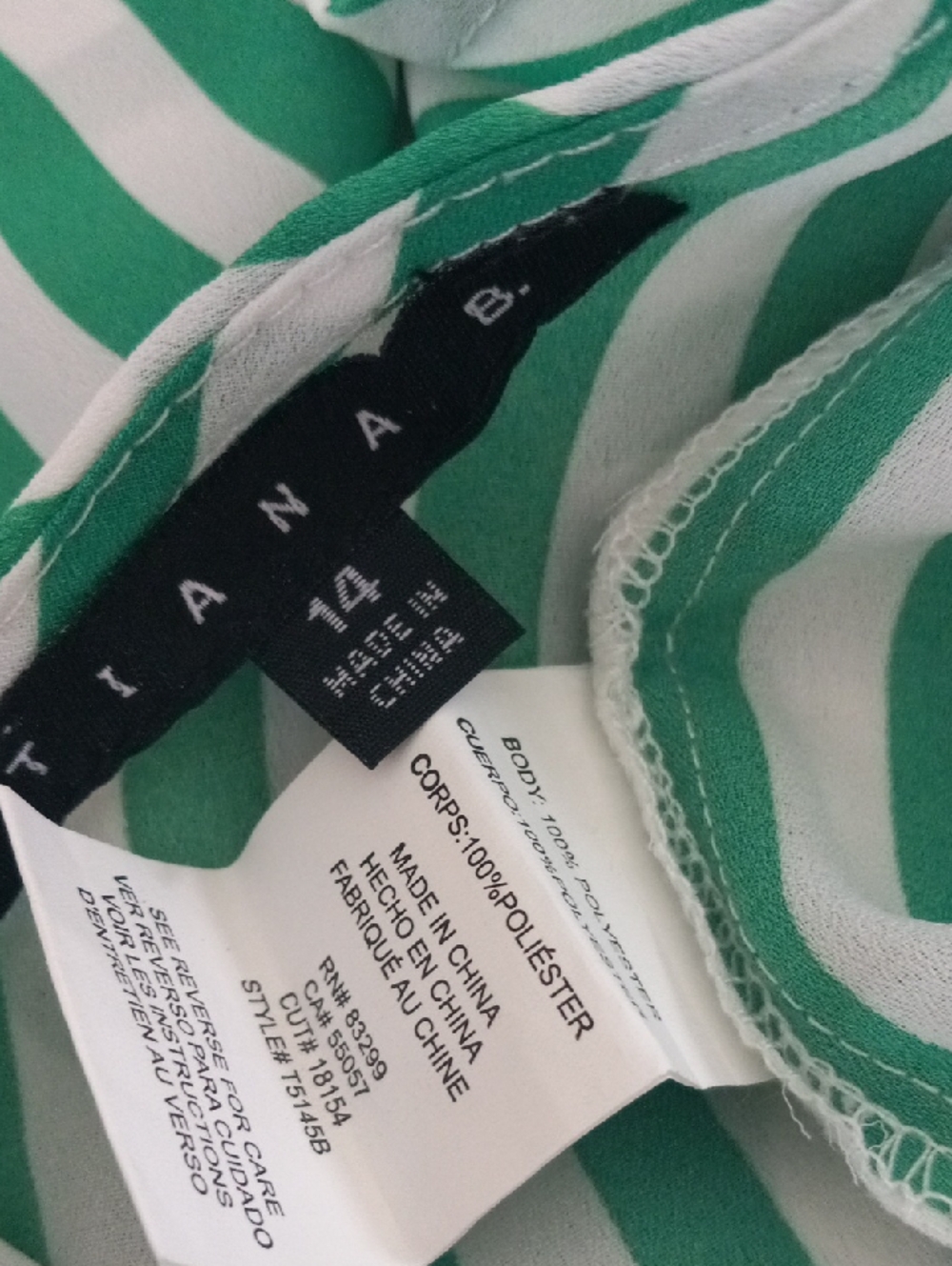 Tiana B. Wide Leg Green and White Vertical Stripe Sleeveless Jumpsuit Romper - Picture 16 of 16